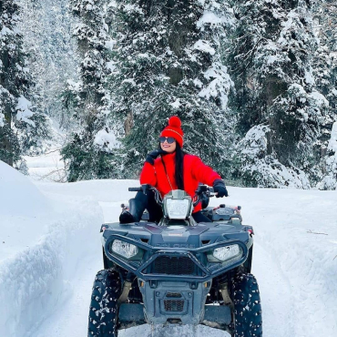 ATV quad bike ride on snow trails near Gulmarg