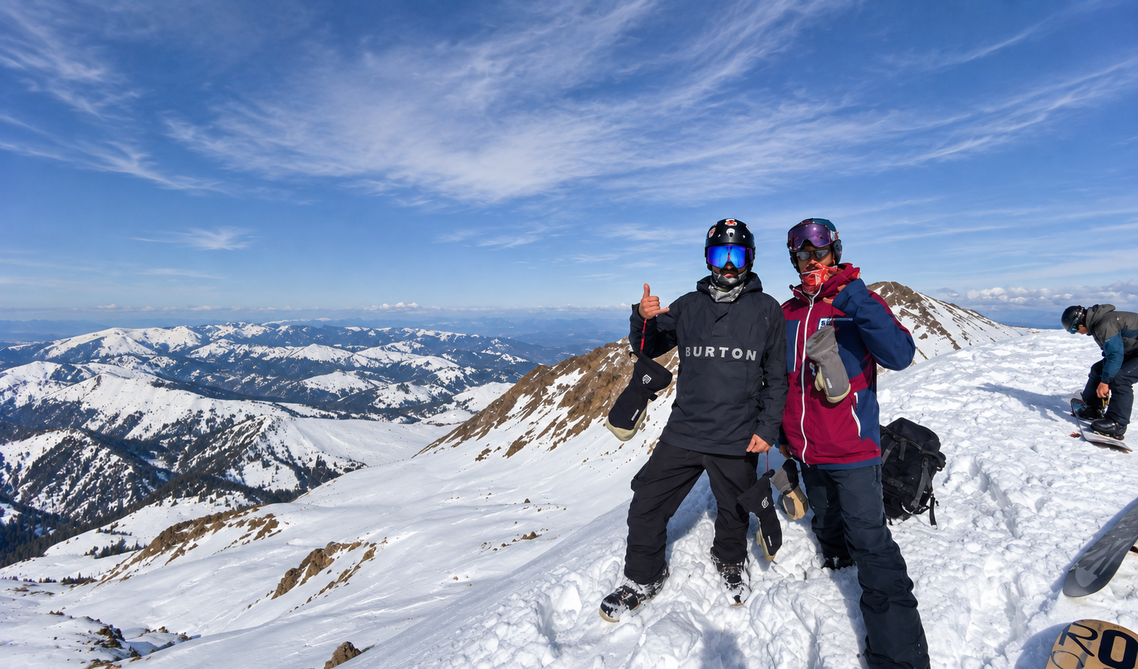 Expert backcountry touring on Shark Fin ridges