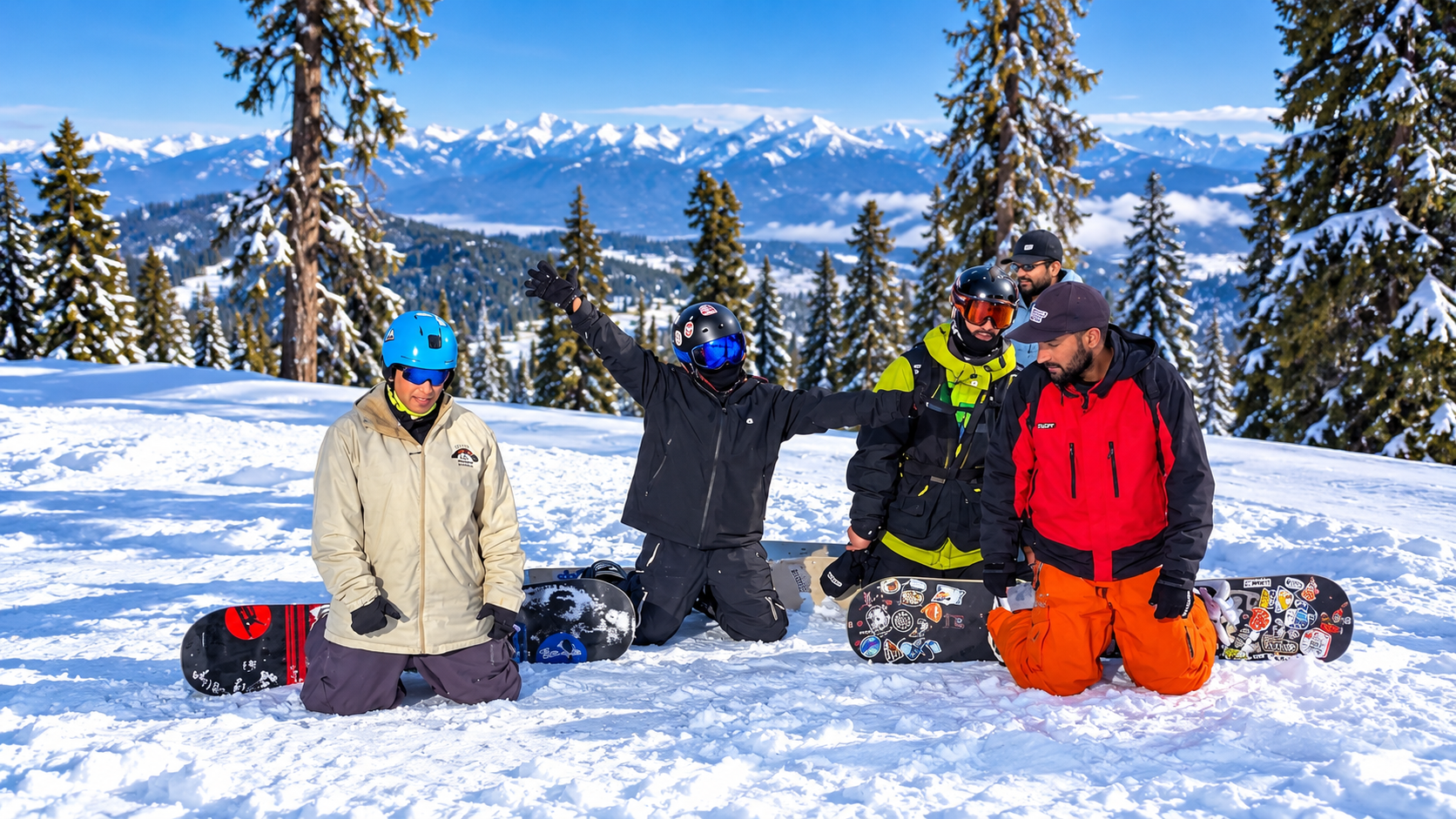 Group beginner ski lessons in Gulmarg
